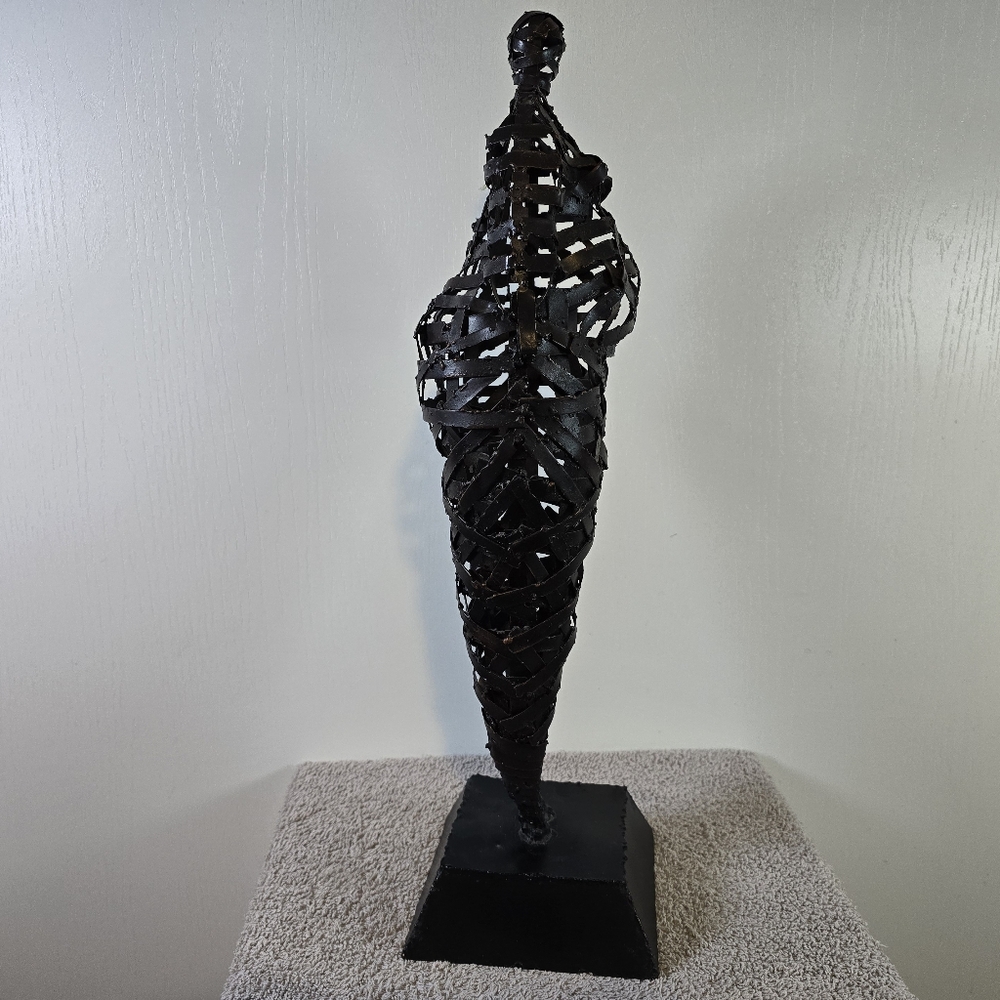Vintage Mid Centurypalecek Brutalist Metal Strip Sculpture - Picture 6 of 13